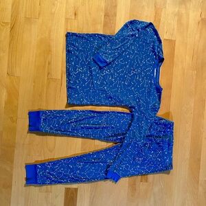Crew Cuts Glow in the Dark Constellation Pajamas Royal Blue size 14